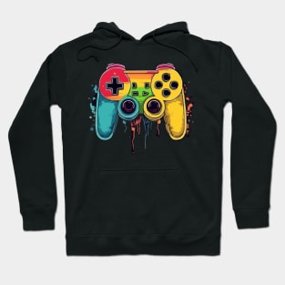 Retro Rainbow Video Game Console Controller for Gamer Hoodie